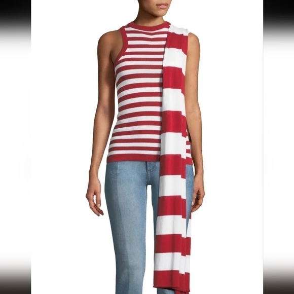 NEW Victoria & Tomas  Draped One Shoulder Strip Top NWT Size 45 - US Size 6 - Picture 2 of 12